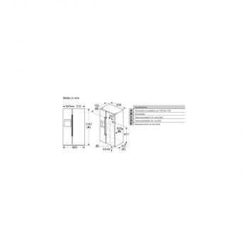 Neff KA3923IE0 N70 Amerikanische Side by Side Kombination, 90,8cm breit, 562L, NoFrost, Superkühlen, MultiAirflow, Edelstahl mit Antifingerprint