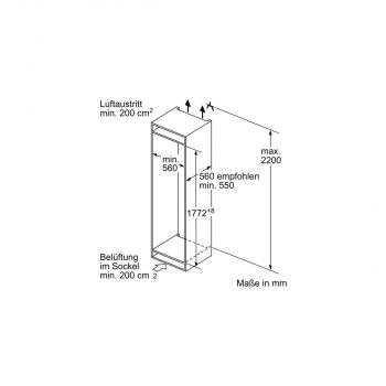 Neff KI6863FE0 N70 Einbau Kühl-Gefrierkombination, Nischenhöhe: 177,5cm, 266L, TouchControl, VitaControl, Superkühlen