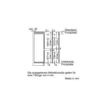 Neff KI5862SE0S Einbau Kühl-Gefrierkombination, 54cm breit, 267L, LowFrost, Schlepptürtechnik, LED Beleuchtung, BigBox