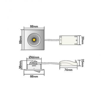 Nobile 5068 ECO Flat 8W ni.-geb. 3000K 38° 350mA, 780lm, nickel (1856756923)