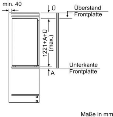 Neff KI1413DD1 N70 Einbaukühlschrank, Nischenhöhe 122 cm, Breite 56 cm, 204L, Festtürtechnik, FreshSafe Schublade, LED Beleuchtung