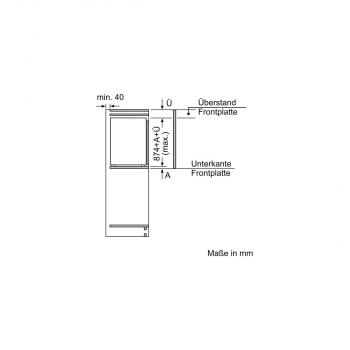 Neff KI2221SE0 N30 Einbau Kühlschrank mit Gefrierfach, Nischenhöhe: 88cm, 119L, Temperaturregulierung, LED-Beleuchtung, Eco Air Flow