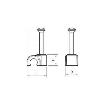 OBO 2012 35 LGR ISO-Nagel-Clip 12mm, L35 PP, lichtgrau (2228025)