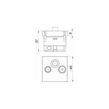 OBO Bettermann ANT-3SD RW1 Antennensteckdose, Radio-TV-SAT, 45x45mm (6105282)