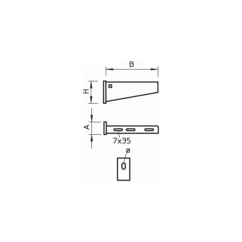 OBO Bettermann AW 55 21 FT Wand- und Stielausleger, mit Kopfplatte, 210mm (6418554)