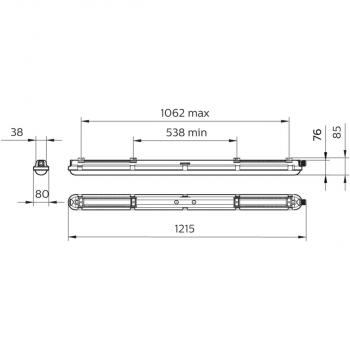 Philips CoreLine LED-Feuchtraumleuchte WT120C G2 LED37S/840 PSU PCO L1200, 28,6W, 3700lm, 4000K, grau (34979499)