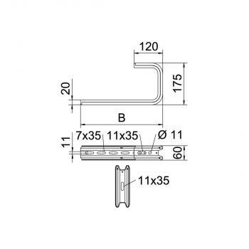 OBO Bettermann TPD 245 FS TP-Wand- und Deckenbügel FS (6363814)