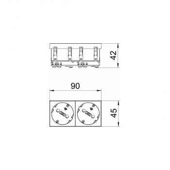 OBO Bettermann STD-D3S SRO2 Steckdose 33°, 2-fach, Schutzkontakt (6120109)