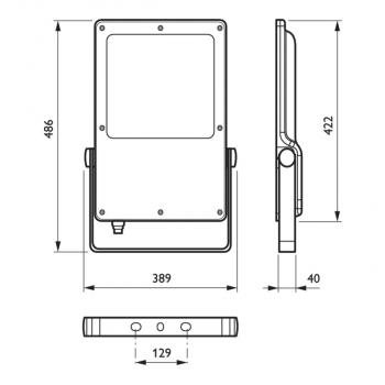 Philips LED-Strahler CoreLine Tempo Large BVP130 LED260-4S/740 PSU OFA52 ALU C1KC3, 220W, 26000lm, 4000K, grau (09639700)