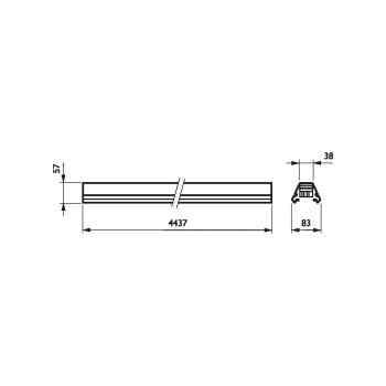 Philips Maxos TL5 Standardtragschiene 4MX656, weiß (58366999)