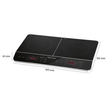 ProfiCook PC-DKI 1067 Induktions-Doppelkochplatte, 3500 W, LED-Display, 16 Stufen, Kontrollleuchten, schwarz