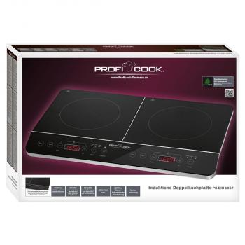 ProfiCook PC-DKI 1067 Induktions-Doppelkochplatte, 3500 W, LED-Display, 16 Stufen, Kontrollleuchten, schwarz