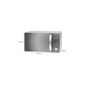 ProfiCook PC-MWG 1176 H Stand Mikrowelle, 800 W, 9 Automatikprogramme, Timer, Kindersicherung, silber