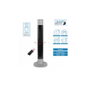 ProfiCare PC-TVL 3068 Tower-Ventilator, LED-Display mit Sensor Touch-Bedienung, edelstahl/schwarz