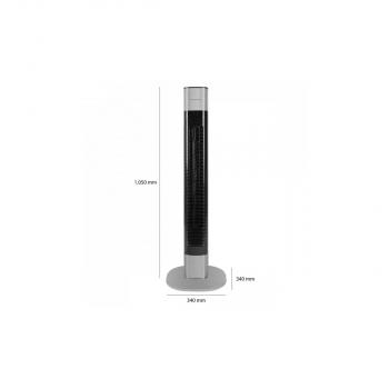 ProfiCare PC-TVL 3068 Tower-Ventilator, LED-Display mit Sensor Touch-Bedienung, edelstahl/schwarz