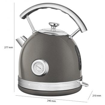 ProfiCook PC-WKS 1192 Wasserkocher Vintage, 1,7L, 1850-2200 W, Sichtfenster, anthrazit (511192)