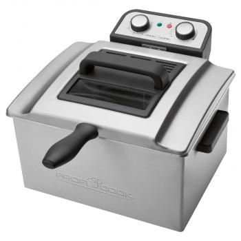 ARDEBO.de ProfiCook PC-FR 1038 Doppel-Fritteuse, 5 L, 3000 W, 30-Minuten-Timer, stufenlos, 2 Kontrollleuchten, inox (501038)