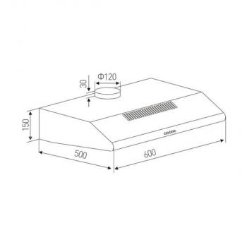 PKM UBH4060-2H Unterbauhaube, 60 cm breit, Umluftbetrieb, Abluftbetrieb, Fettfilter spülmaschinenfest, LED, edelstahl