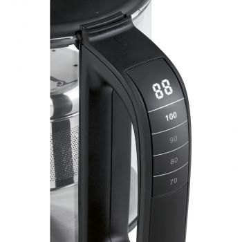 ProfiCook PC-TK 1165 Tee-/Wasserkocher, 1100 W, 0,5 L, Temperaturanzeige, edelstahl/schwarz (501165)