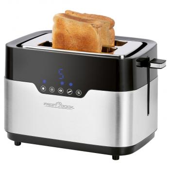 ProfiCook PC-TA 1170 Toaster, 770-920 W, breite Toastschlitze, Sensor Touch, schwarz/edelstahl