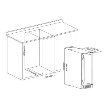 PKM UWTS56-20G Weintemperierschrank, 29,5 cm breit, 20 Standardweinflaschen, 5 Böden aus Holz, Thermostat, unterbaufähig, schwarz