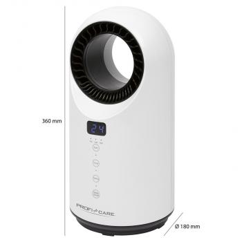 ProfiCare PC-HL 3086 Keramik-Heizlüfter, 1500 W, Tisch-Ventilator, geringe Staubentwicklung, Sensor-Touch, weiß (330860)