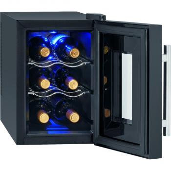 ProfiCook PC-WK 1230 Glastürkühlschrank, 17L, 25cm breit, Sensor Touch-Steuerung, Anti-Vibrationssystem, schwarz