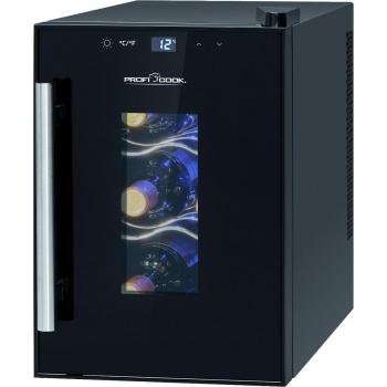 ProfiCook PC-WK 1230 Glastürkühlschrank, 17L, 25cm breit, Sensor Touch-Steuerung, Anti-Vibrationssystem, schwarz