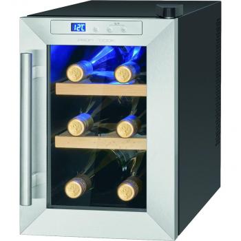 ProfiCook PC-WK 1231 Glastürkühlschrank, 17L, 25 cm breit, Thermoelektrische Kühlung, Anti-Vibrationssystem, schwarz