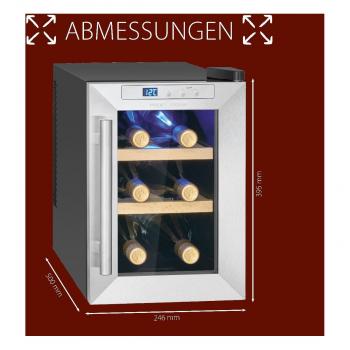 ProfiCook PC-WK 1231 Glastürkühlschrank, 17L, 25 cm breit, Thermoelektrische Kühlung, Anti-Vibrationssystem, schwarz