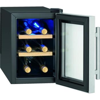 ProfiCook PC-WK 1231 Glastürkühlschrank, 17L, 25 cm breit, Thermoelektrische Kühlung, Anti-Vibrationssystem, schwarz