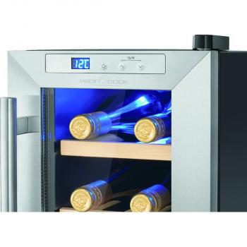 ProfiCook PC-WK 1231 Glastürkühlschrank, 17L, 25 cm breit, Thermoelektrische Kühlung, Anti-Vibrationssystem, schwarz