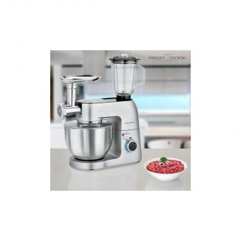 ProfiCook PC-KM 1189 Knetmaschine, 1500W, 8 Geschwindigkeitsstufen, Softanlauf, Beleuchteter Drehregler, Sicherheitsschaltung, Edelstahl