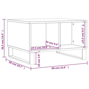 Couchtisch Hochglanz-Weiß 60x50x36,5 cm Holzwerkstoff