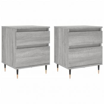 Nachttische 2 Stk. Grau Sonoma 40x35x50 cm Holzwerkstoff