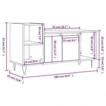 TV-Schrank Weiß 100x35x55 cm Holzwerkstoff