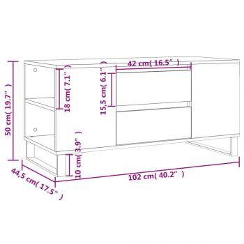 Couchtisch Schwarz 102x44,5x50 cm Holzwerkstoff