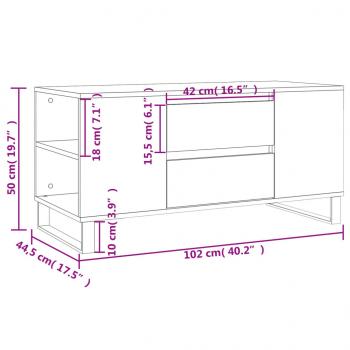 Couchtisch Sonoma-Eiche 102x44,5x50 cm Holzwerkstoff