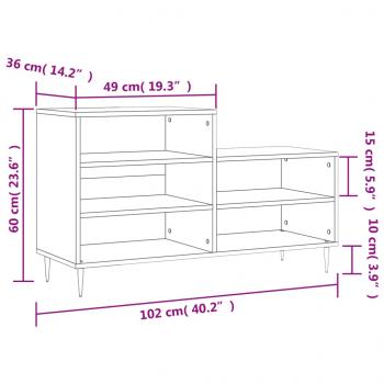 Schuhregal Sonoma-Eiche 102x36x60 cm Holzwerkstoff