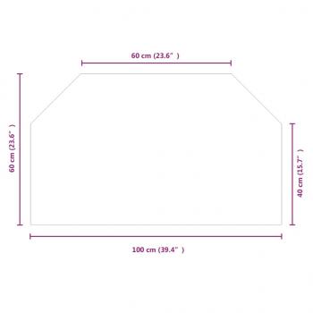 Kaminofen Glasplatte Sechseck 100x60 cm