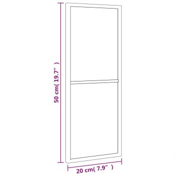 Wandspiegel Schwarz 20x50 cm Rechteckig Eisen