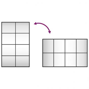 Wandspiegel Schwarz 50x80 cm Rechteckig Eisen