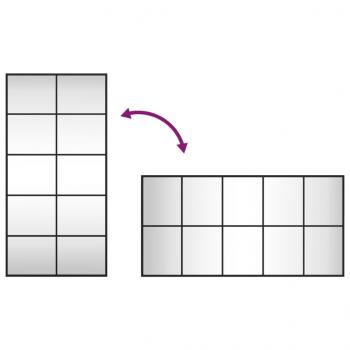 Wandspiegel Schwarz 50x100 cm Rechteckig Eisen
