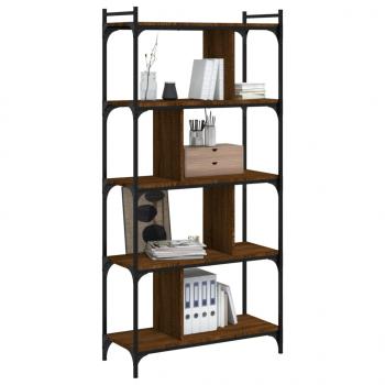 Bücherregal 5 Böden Braun Eiche-Optik 76x32x158cm Holzwerkstoff