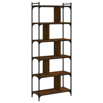 Bücherregal 6 Böden Braun Eiche-Optik 76x32x192cm Holzwerkstoff