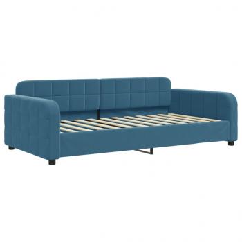 Tagesbett Ausziehbar mit Schubladen Blau 100x200 cm Samt