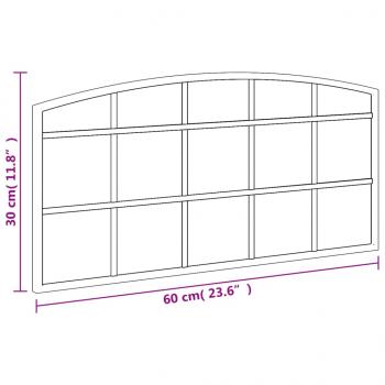 Wandspiegel Schwarz 60x30 cm Gewölbt Eisen