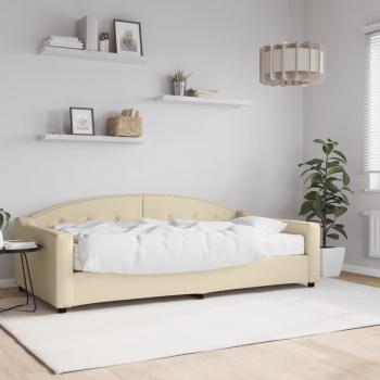 ARDEBO.de - Tagesbett mit Matratze Creme 100x200 cm Stoff