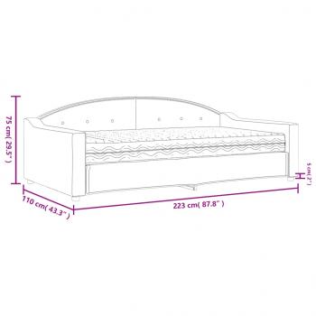 Tagesbett mit Matratze Creme 100x200 cm Stoff