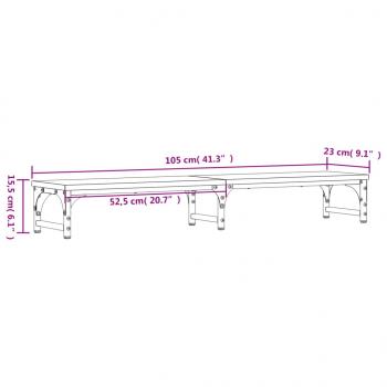 Monitorständer Grau Sonoma 105x23x15,5 cm Holzwerkstoff